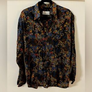 Rubinacci Made In Italy Mens Button Down Paisley Pattern Shirt Size Medium